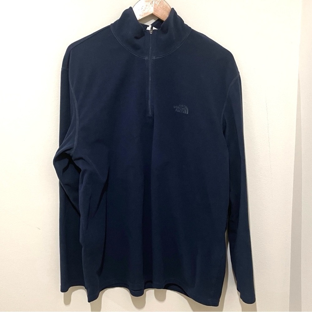 Men's North Face Pullover Size XL Fleece 1/4 Zip Navy Blue